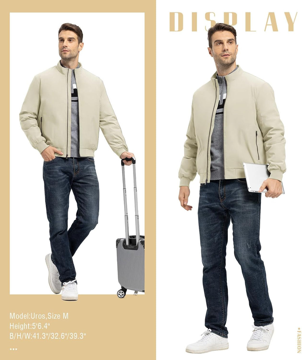 TBMPOY Men's Winter Jackets Bomber Padded Casual Windbreaker Warm Fall Coat