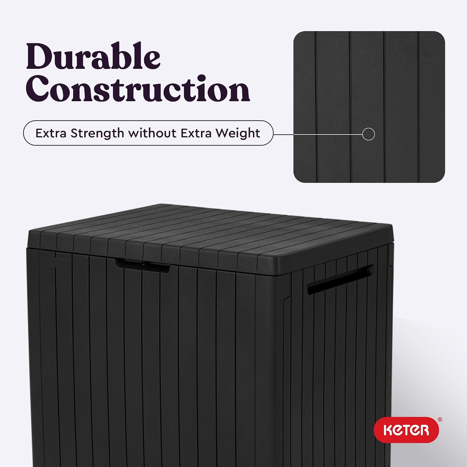 Keter City 30 Gal Outdoor Storage Box and Patio Side Table