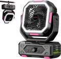 OGERY Camping Fan, Portable Fan Rechargeable with 20000mAh Battery, Stepless Speed Control, Fast Charging, Remote & LED Lantern for Tent, Travel, Car Camping, Camping Essentials