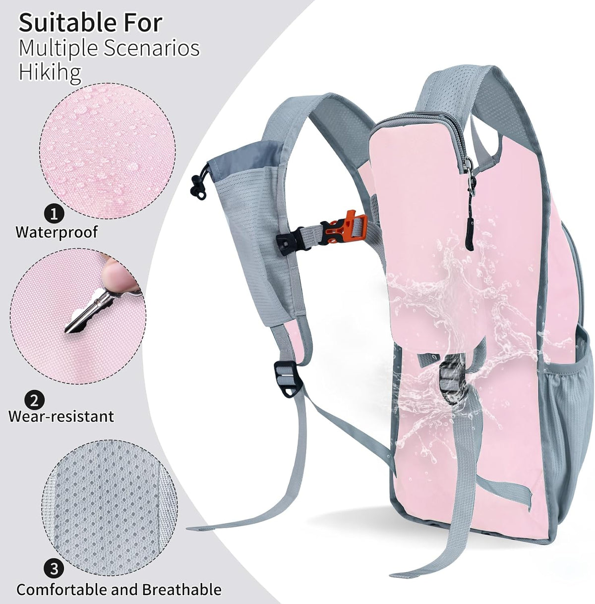 Small Hiking Backpack Packable Lightweight for Women Men