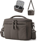 BAGSMART 2 in 1 Quilted Camera Sling Bag for Mirrorless, Charcoal Grey