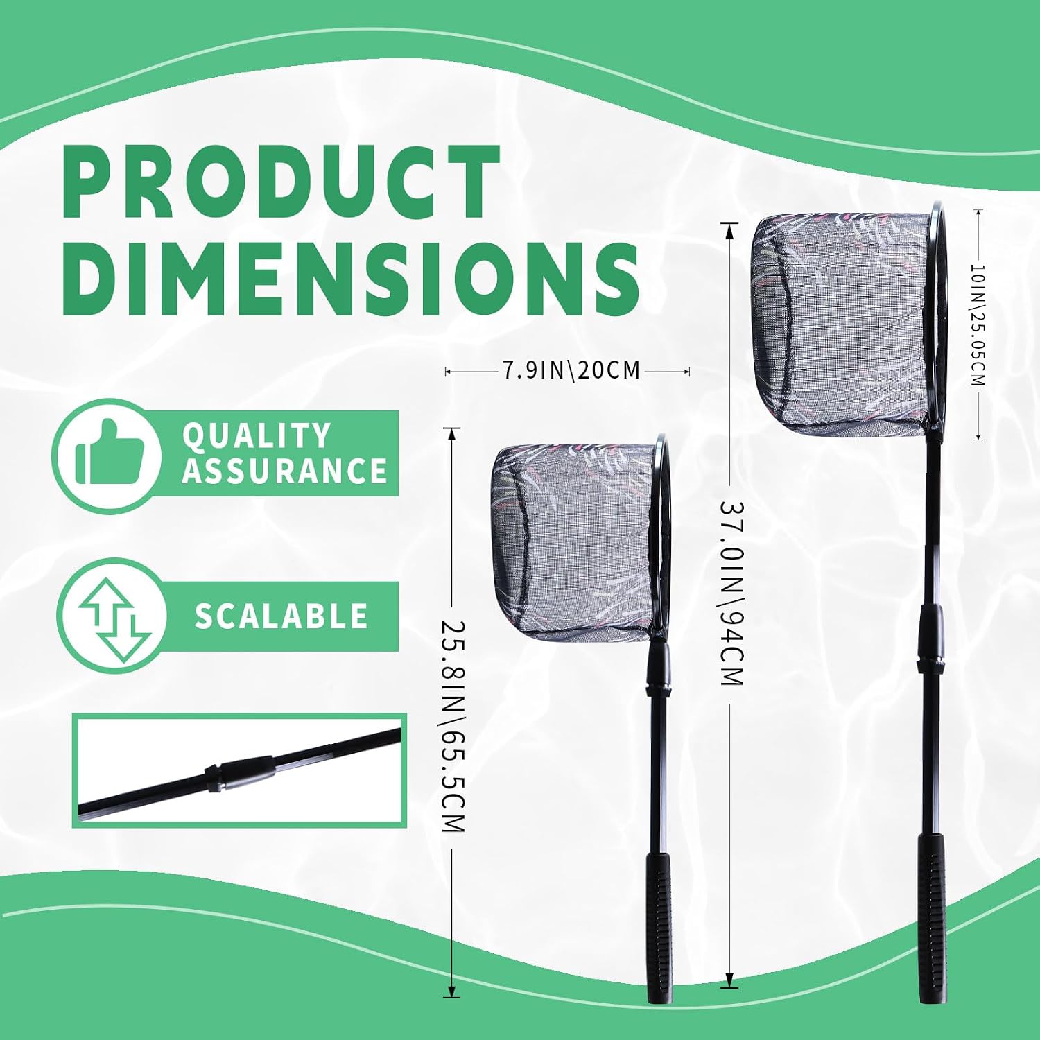 Fishing Net 2 Pack Retractable Lightweight Landing Net with Aluminum Rod Handle Fishing Nets for Youth Catch and Release Butterfly Nets