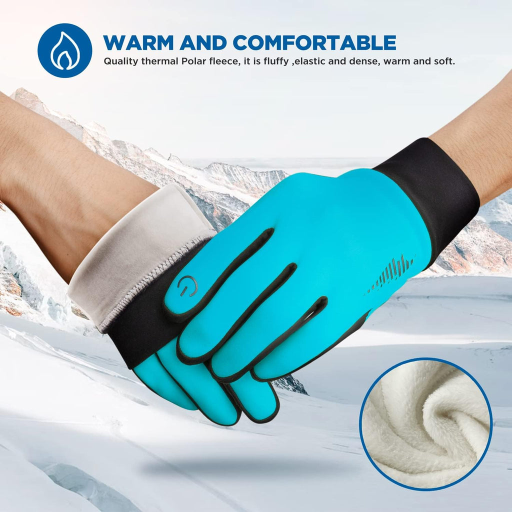 SIMARI Winter Gloves for Women Men - Cold Weather Thermal Touch Screen Ski Snow Glove Liners, Non-Slip Palm & Warm Fleece Lined, for Running Cycling Driving Hiking Walking Sports Outdoor Texting Work