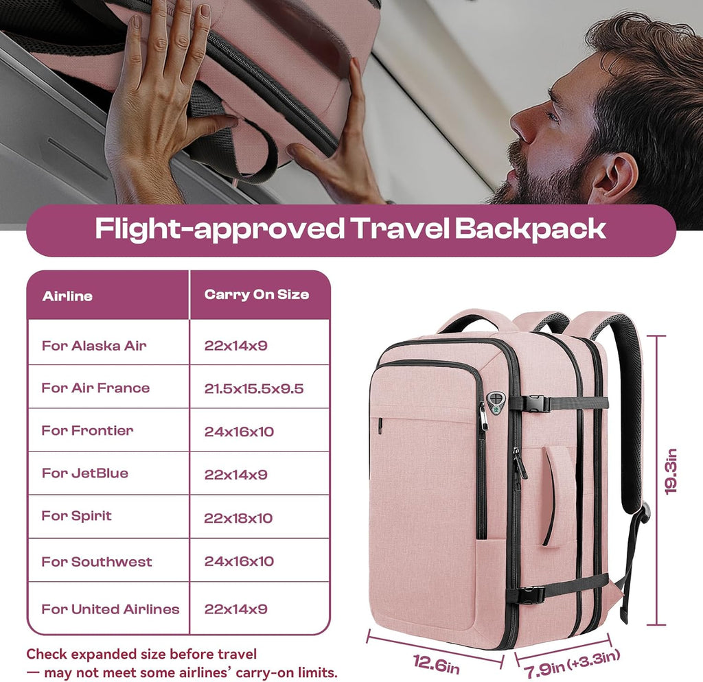 Large Travel Backpack for Women, Tsa Flight Approved Big Carry on Backpack