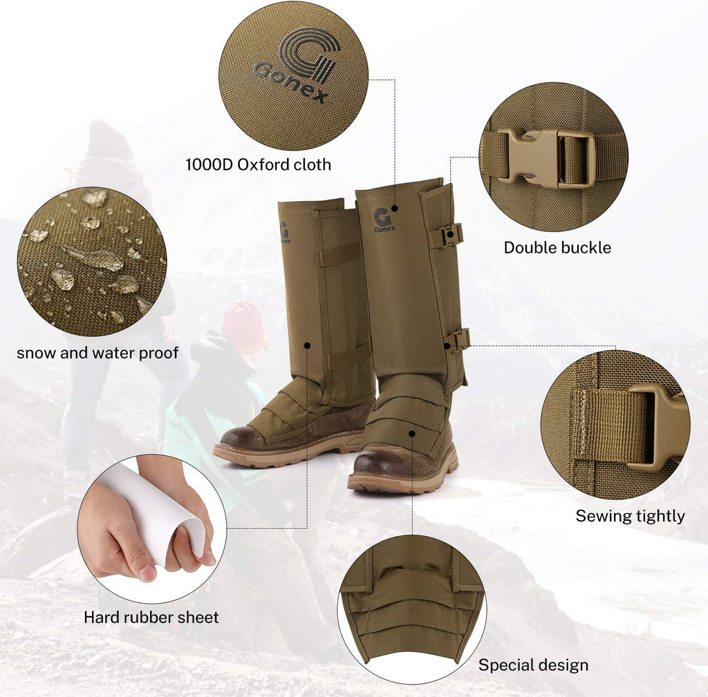Gonex Snake Gaiters Guards Chaps for Lower Legs, Men Women, Adjustable Size