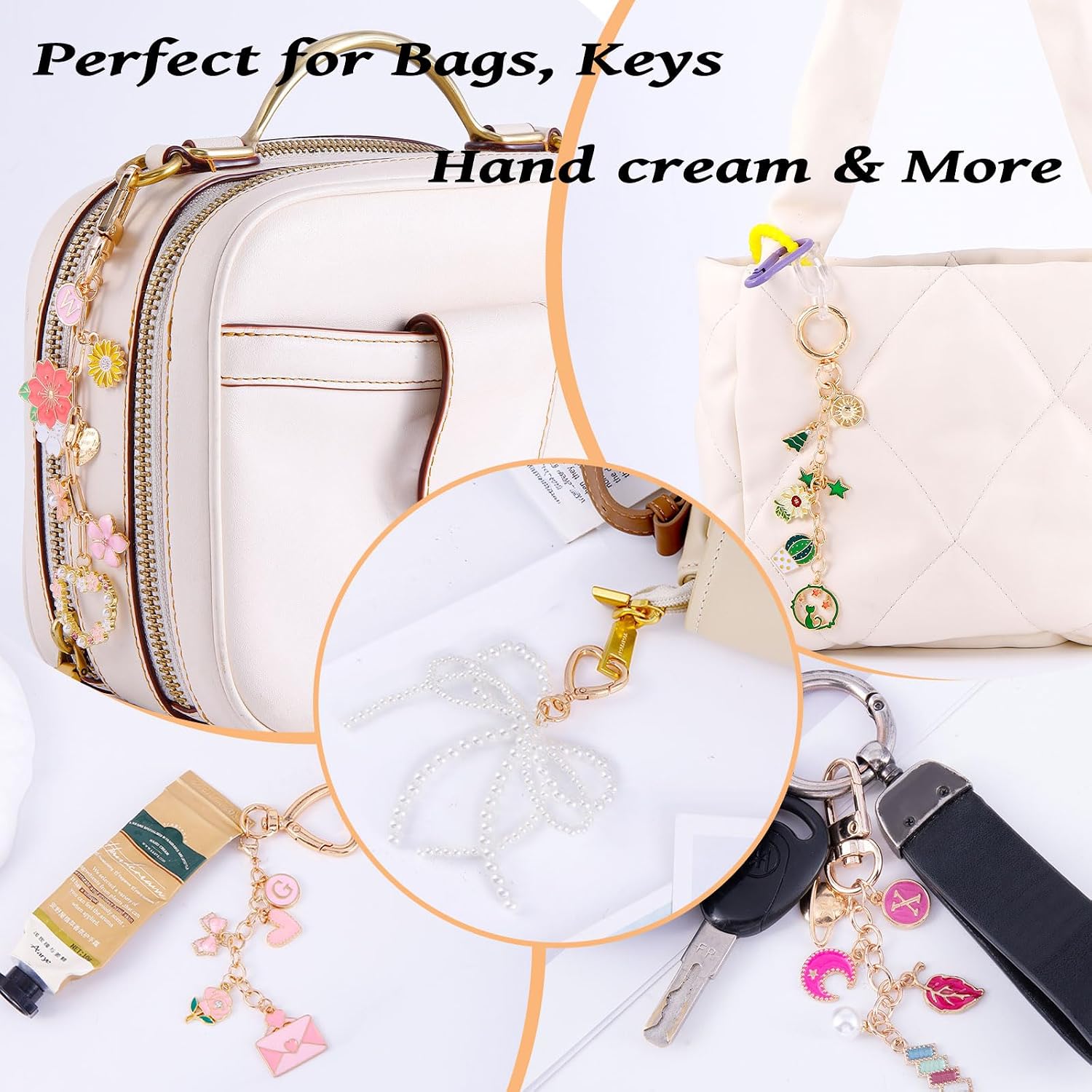 Wurosi 544Pcs Bag Charm Kit, Charms Lip Gloss Keychain Making Kit