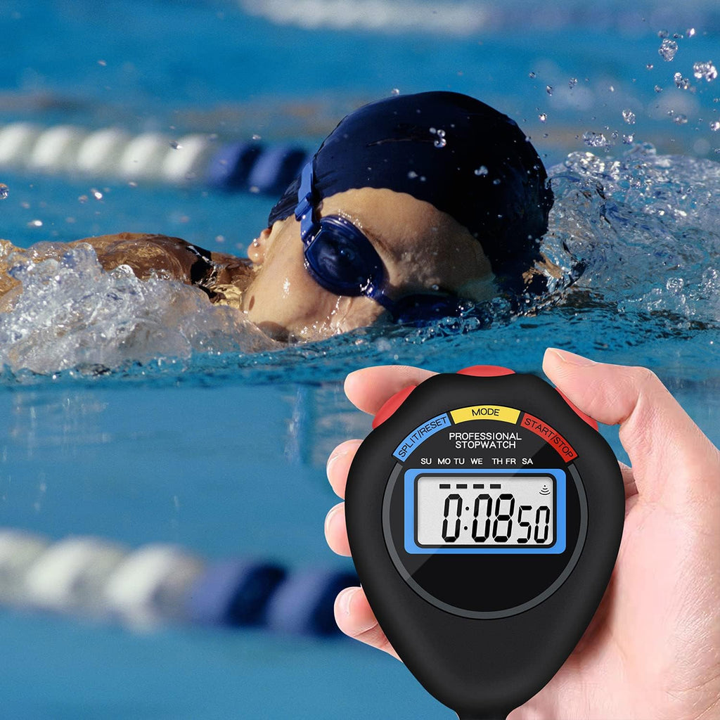 Pgzsy 12 Pack Multi-Function Electronic Digital Sport Stopwatch Timer, Large Display with Date Time and Alarm Function,Suitable for Sports Coaches Fitness Coaches and Referees