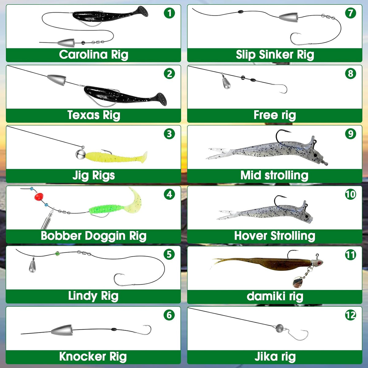 411-Piece Fishing Gear Accessories Kit, [2025 NEW] Tackle Box with Pliers, Fish Lip Grips,Tackle Storage Trays, Hooks, Weights, Jig Heads, Swivels, 21 Pre-Made Rigs – Fishing Gear for Lures Fishing