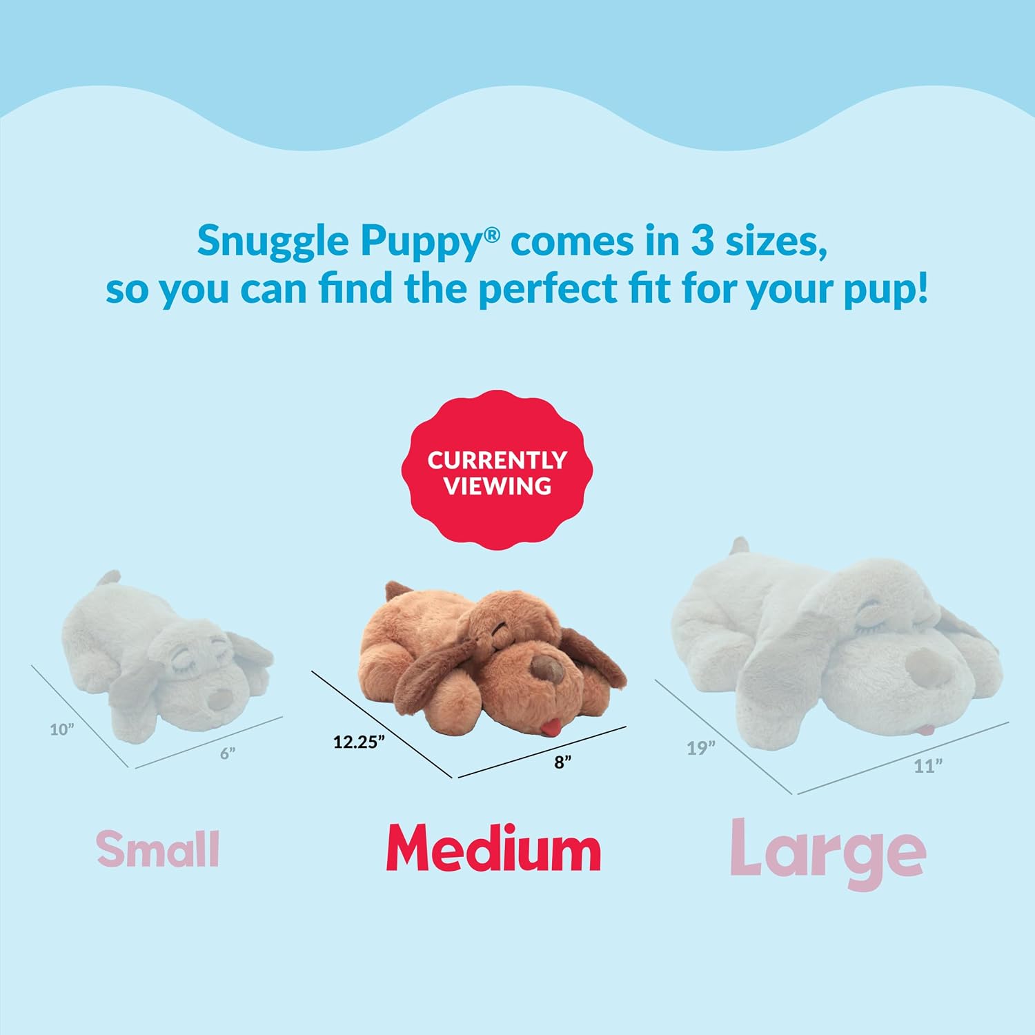 Snuggle Puppy Heartbeat Toy, Calming Comfort, Medium Breeds - Biscuit