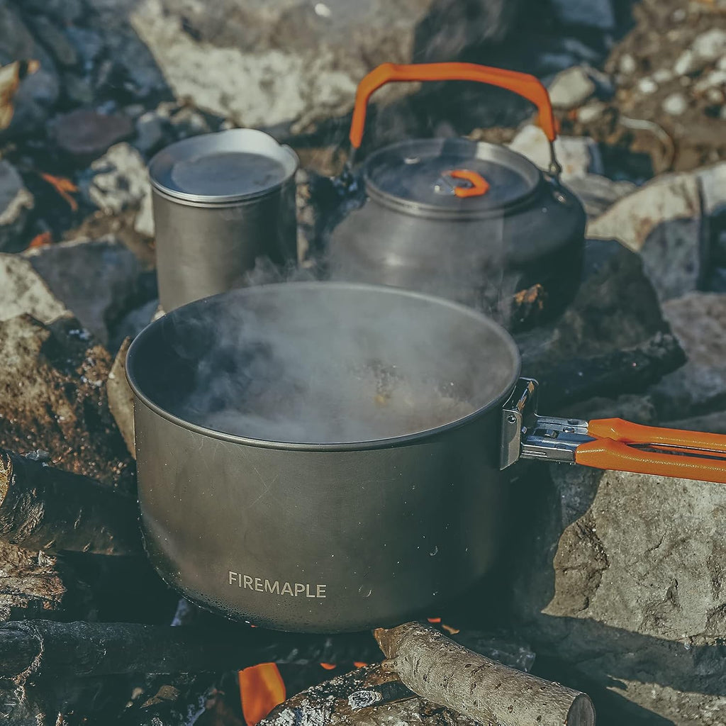 Fire-Maple Feast Outdoor Camping Cookware, Pot and Pan Set Stackable Kit
