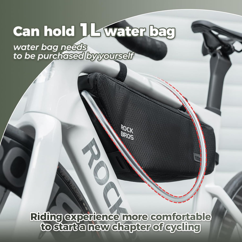ROCKBROS Bike Frame Bag 2.9L Under Top Tube Bike Bag with Narrow Edge