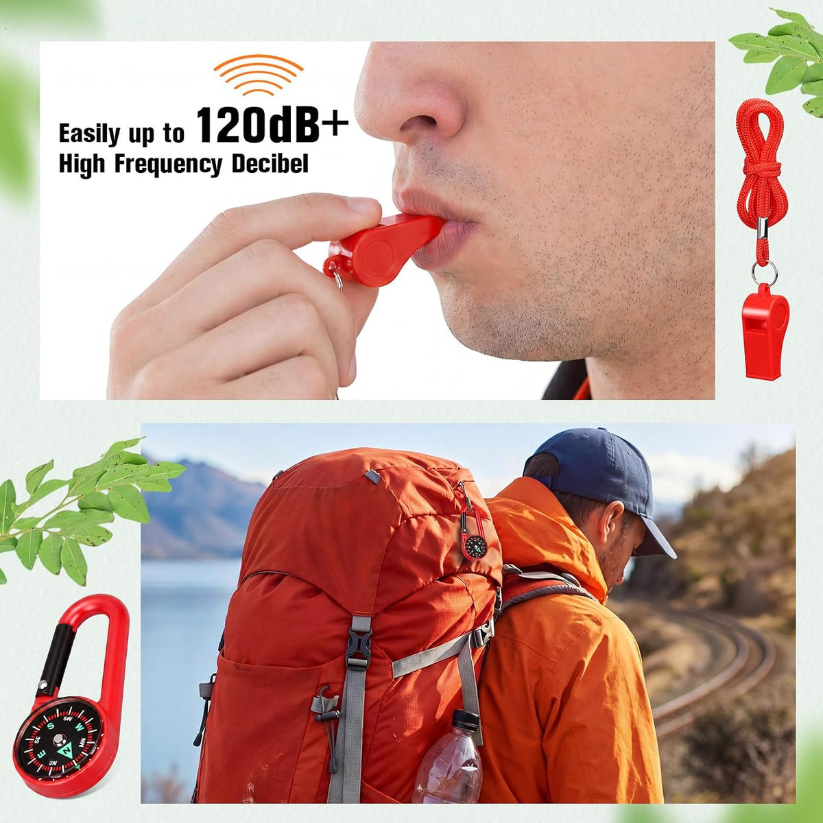 Honoson Emergency Whistle Compass Set