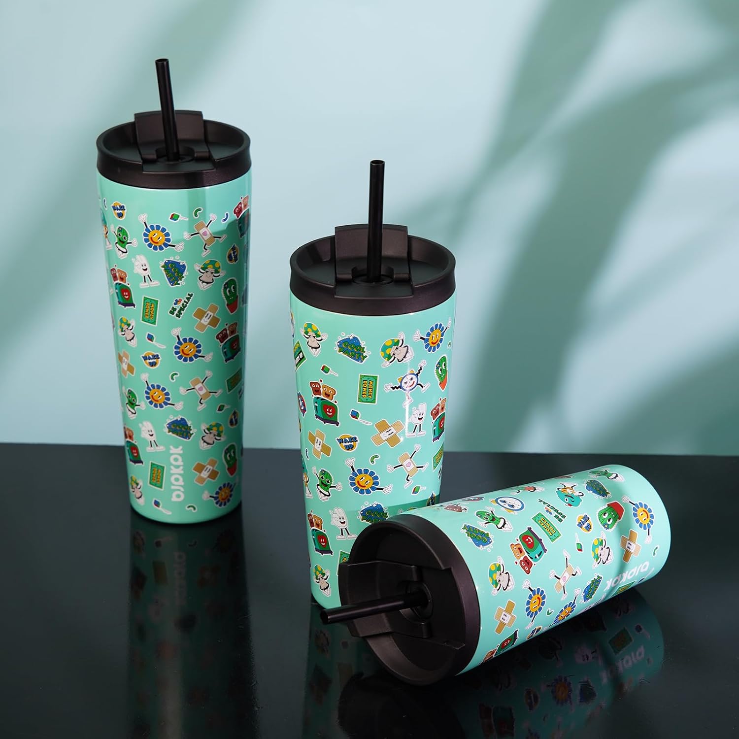 BJPKPK 34oz Coffee Tumbler with Straw, Insulated Stainless Steel Cup
