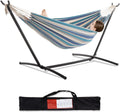 Double Hammock with Stand for Outside, Heavy-Duty, Portable (Lightblue)