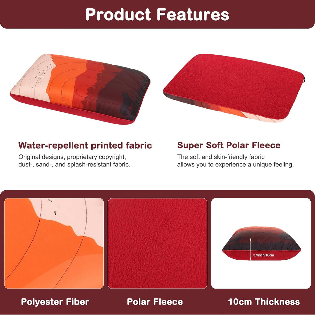 Camping Pillow Memory Foam Travel Pillow Packable Backpacking