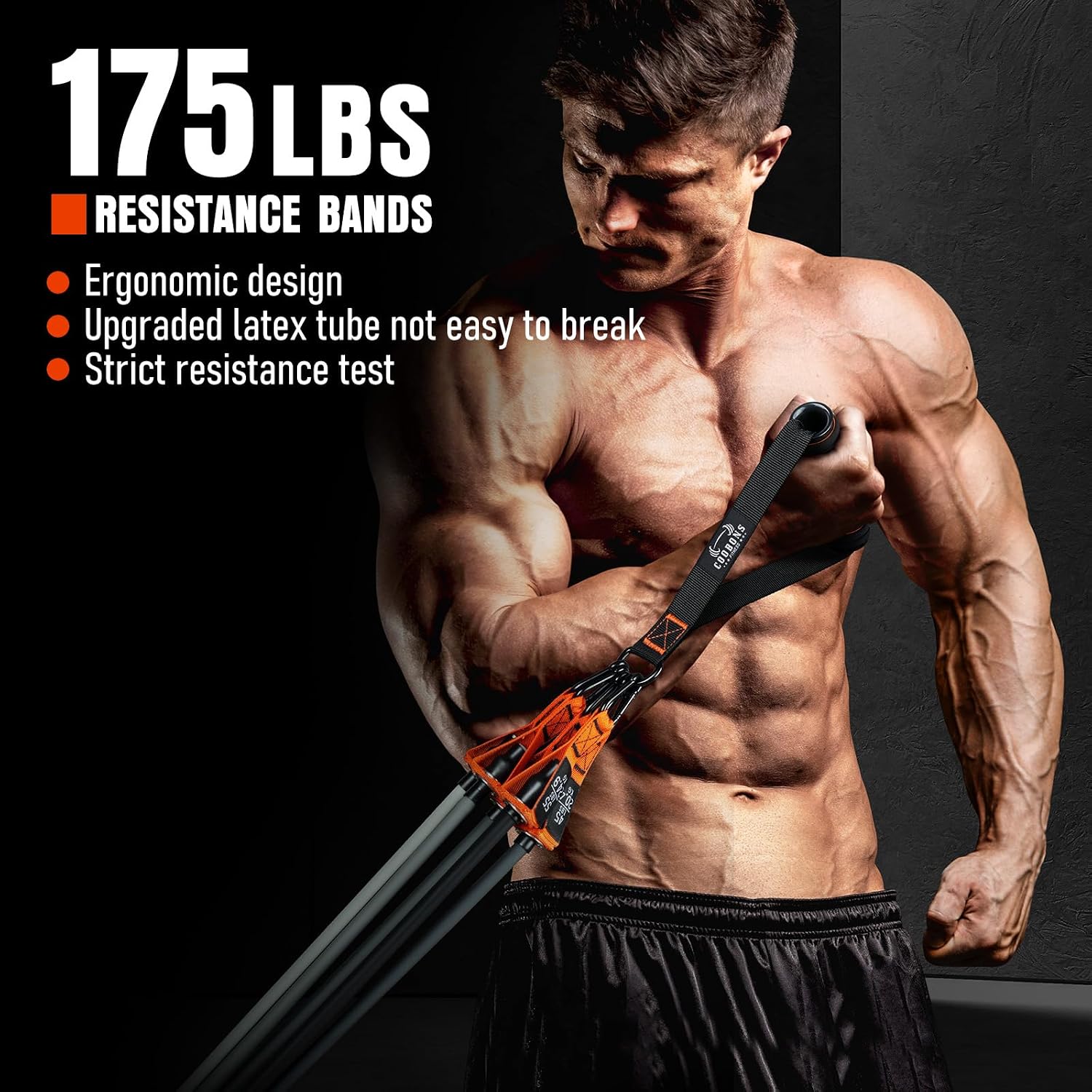 Resistance Bands with Handles, 175lb Exercise Bands for Working Out