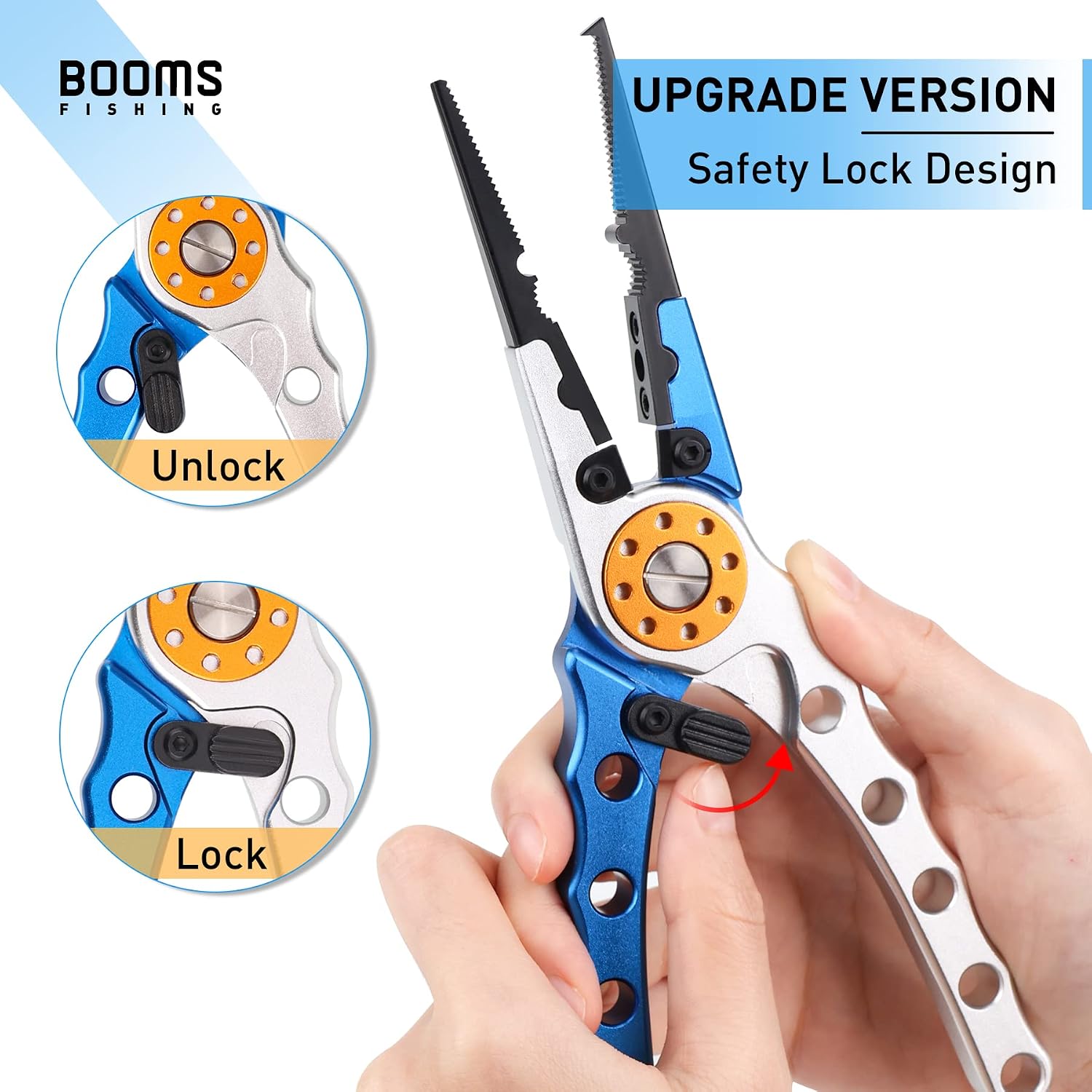 Booms Fishing X1 Aluminum Fishing Pliers Saltwater, Surf Fishing Tackle Kit, Fishing Multitool Hook Remover Braided Fishing Line Cutting and Split Ring with Coiled Lanyard and Sheath