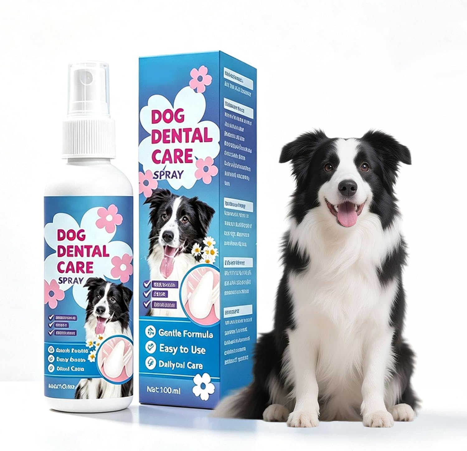 QHZ Oral Spray for Dogs – No Brushing Pet Oral Care Spray for Dogs & Cats, Fresh Breath & Tartar Control, Easy Daily Dental Spray for Dogs Teeth Cleaning,100ml