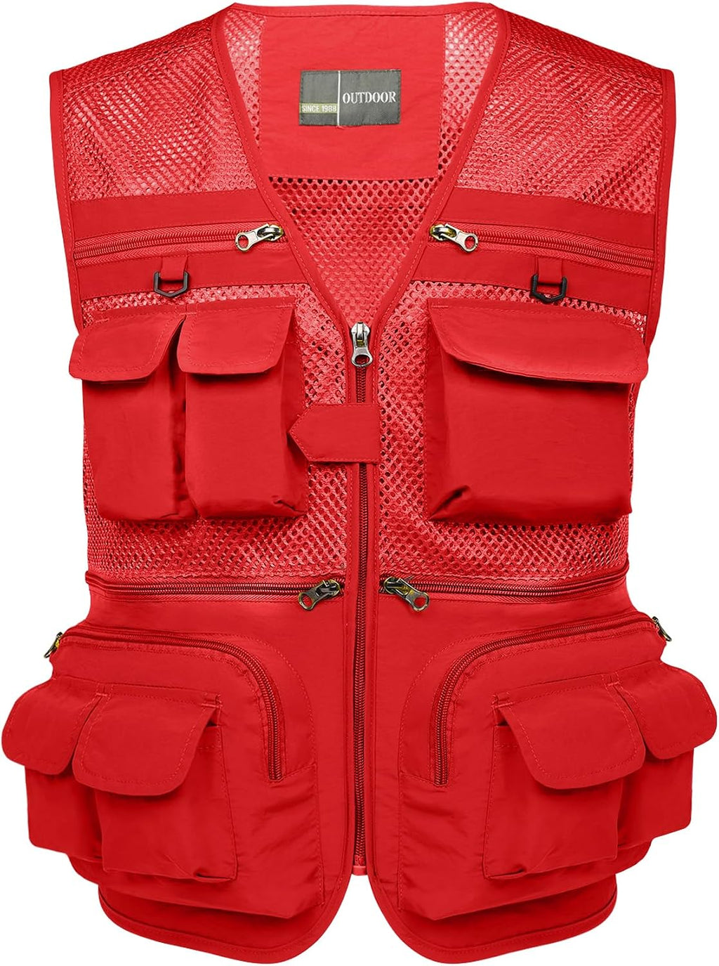 Flygo Men's Fishing Vest Utility Lightweight Outdoor Travel Safari Photo Cargo Vest with 16 Pockets