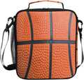 Basketball Texture Lunch Box Insulated Lunch Bag Cooler Tote Bag