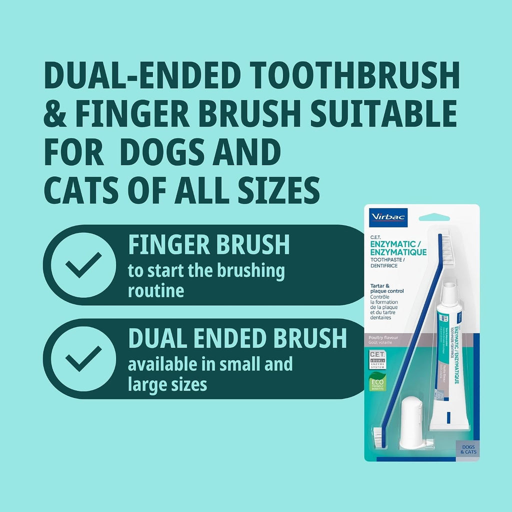 C.E.T. Oral Hygiene Kit for Dogs, Poultry flavor Toothpaste with Toothbrush