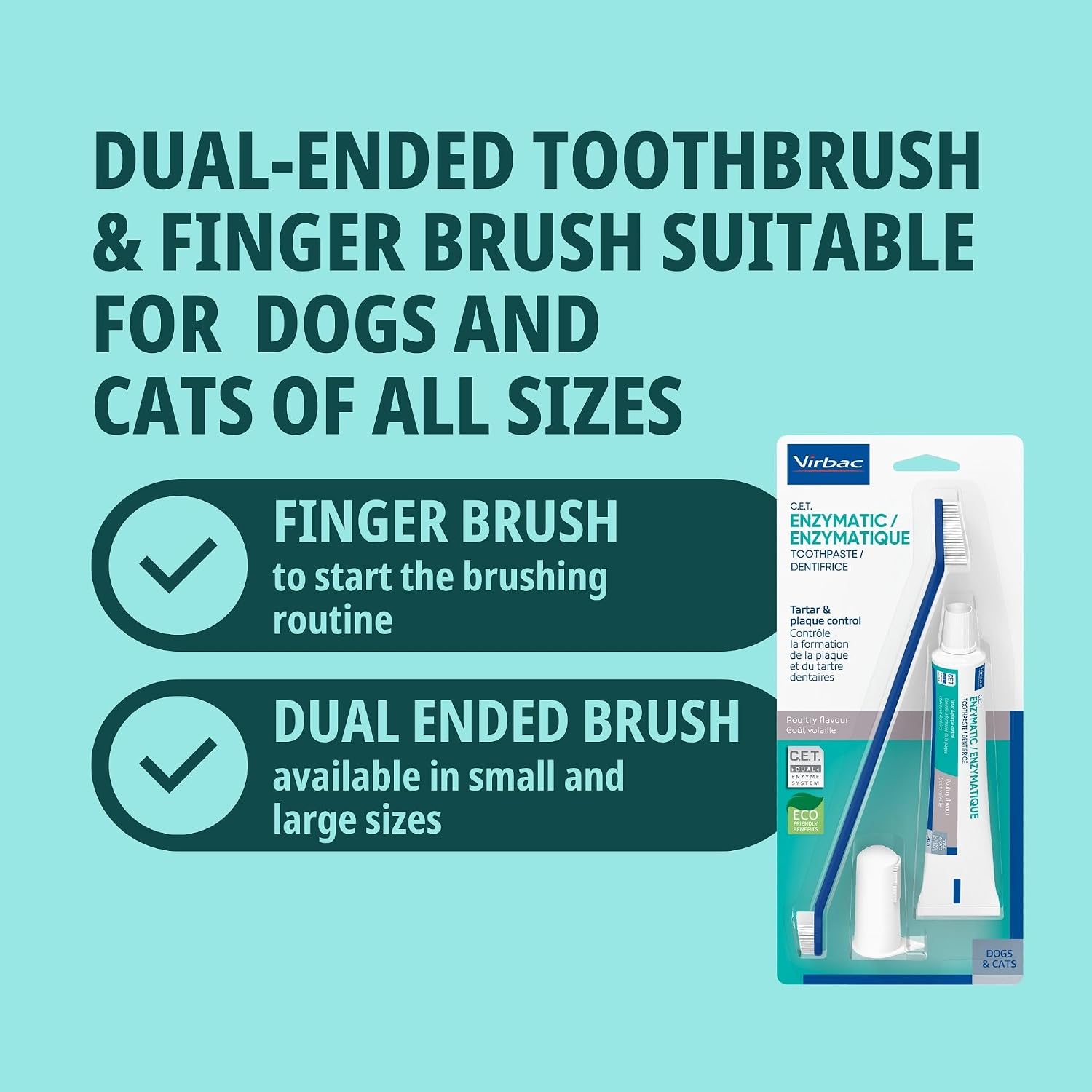C.E.T. Oral Hygiene Kit for Dogs, Poultry flavor Toothpaste with Toothbrush