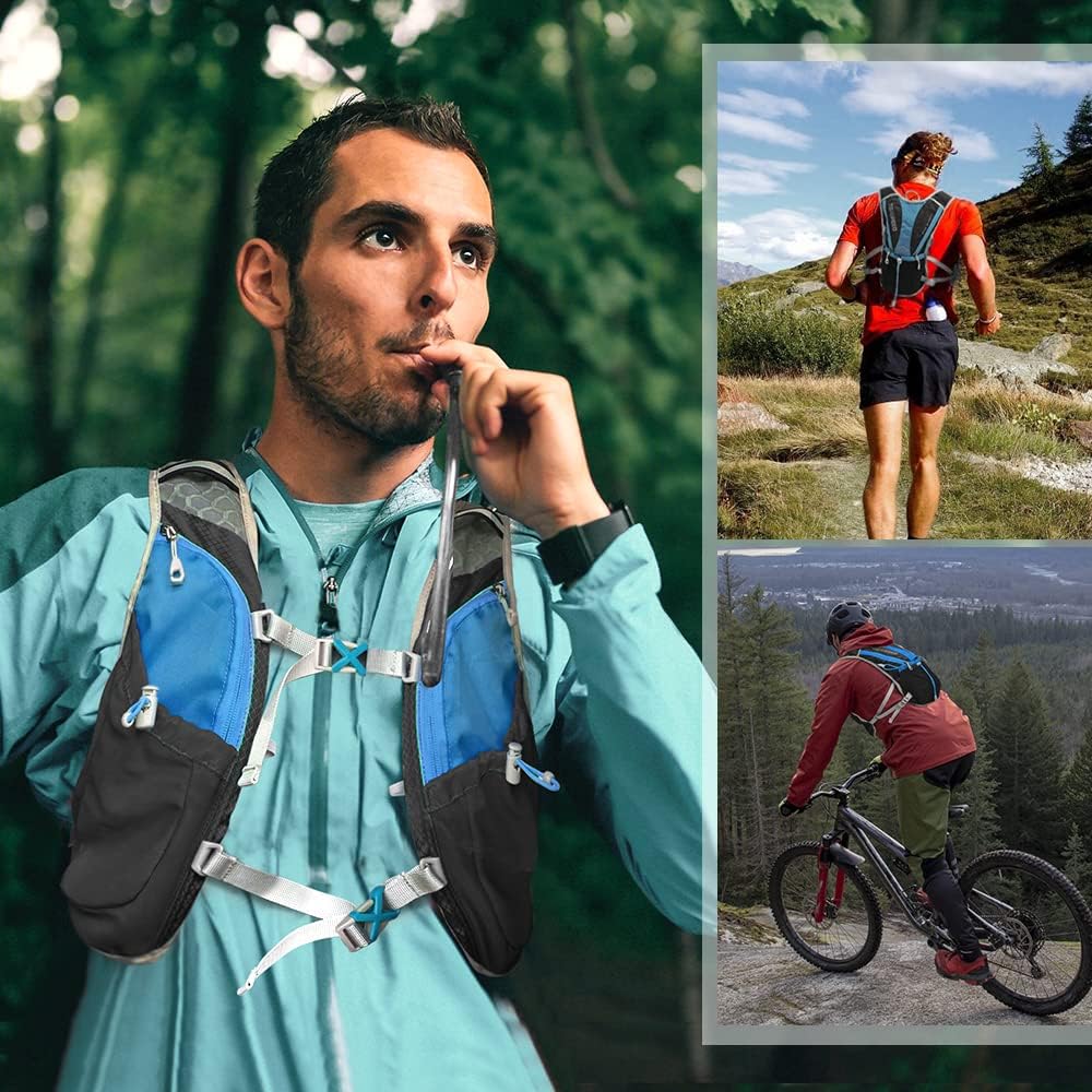Hydration Pack Backpack, IX INOXTO Running Hydration Vest with 1.5L ( 50 oz) Water Bladder for Men Women, Lightweight Water Backpack for Hiking Cycling Climbing Camping