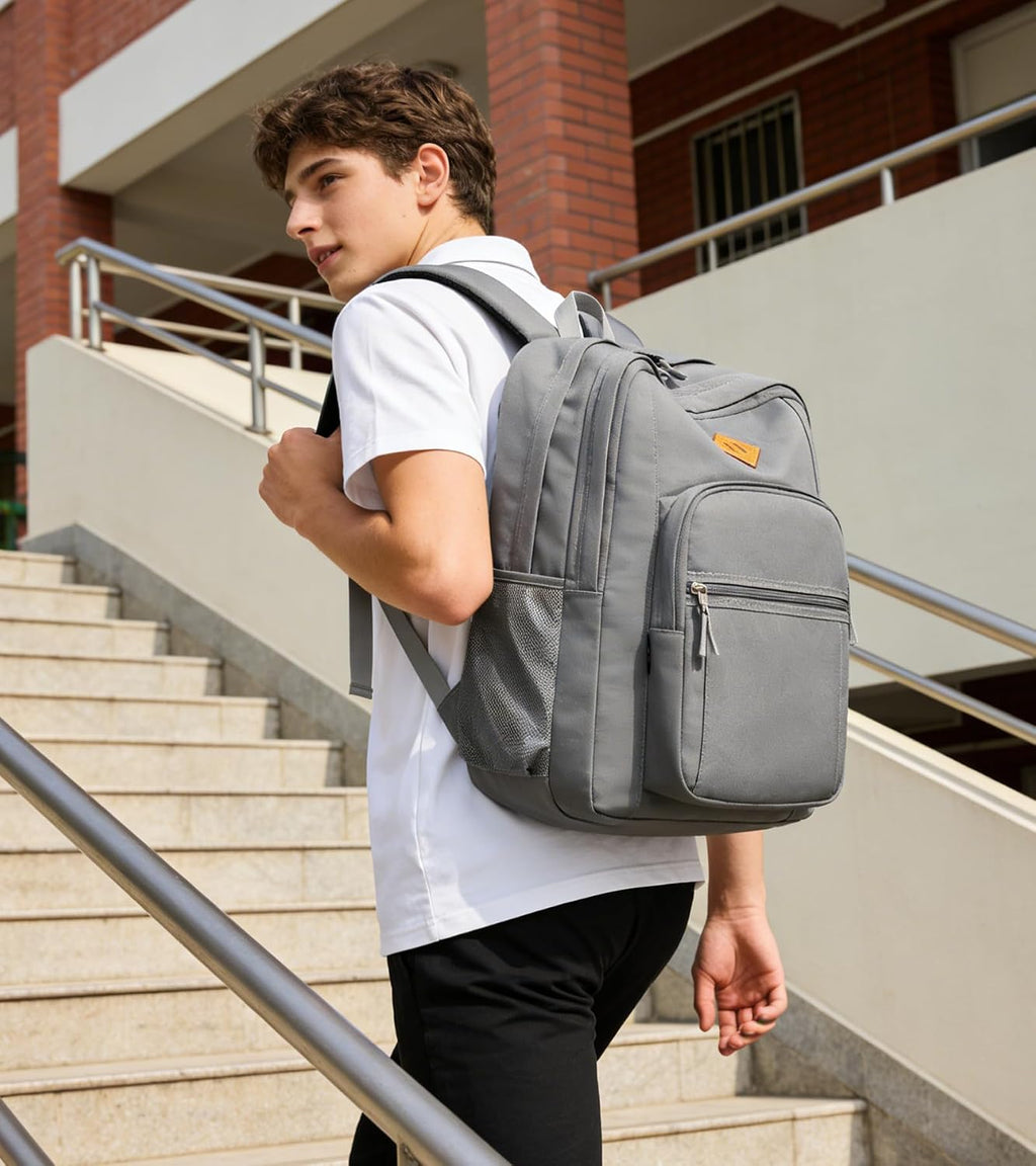 abshoo Classical Basic Womens Travel Backpack For College Men Water Resistant Bookbag (Grey)