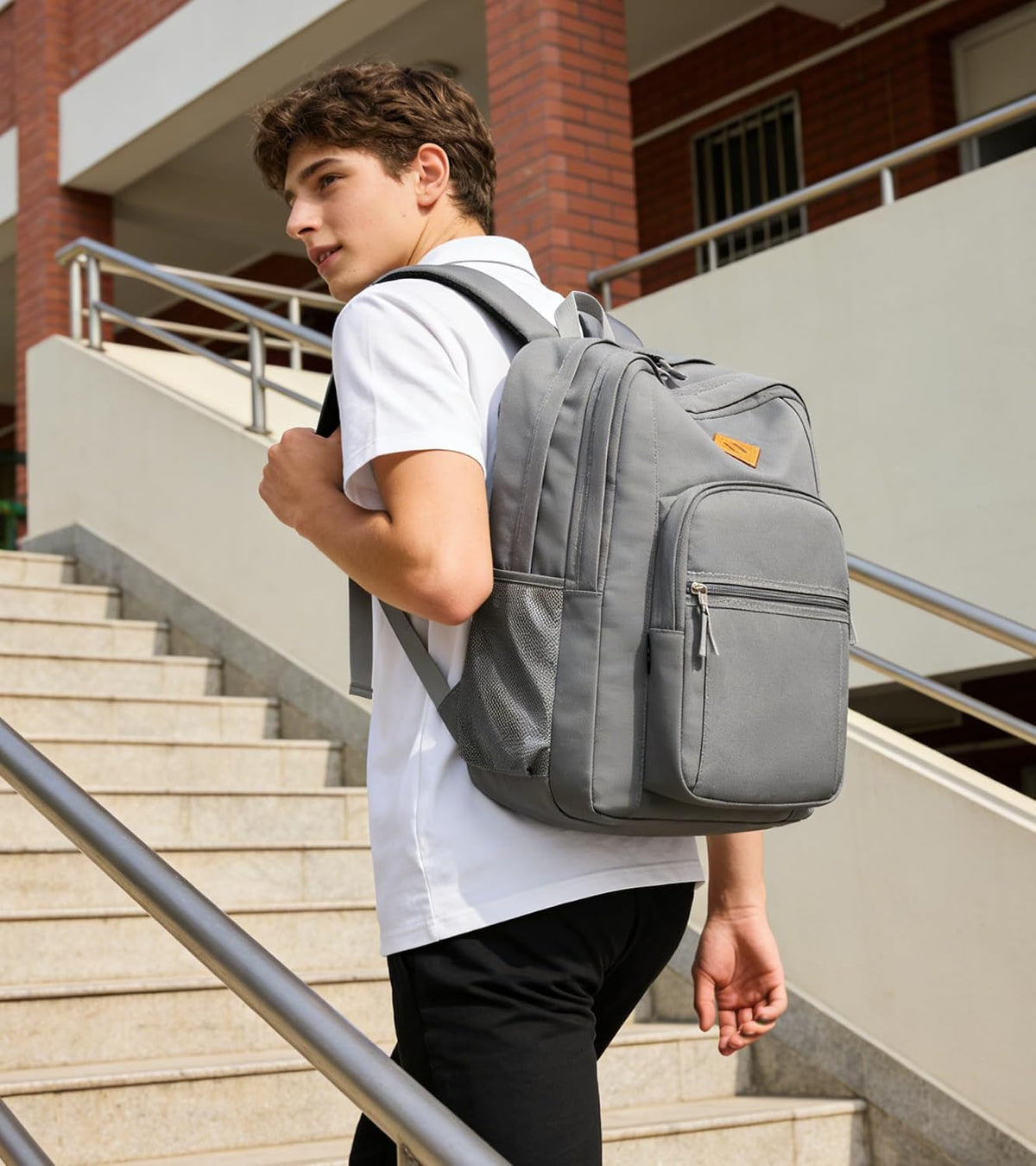 abshoo Classical Basic Womens Travel Backpack For College Men Water Resistant Bookbag (Grey)