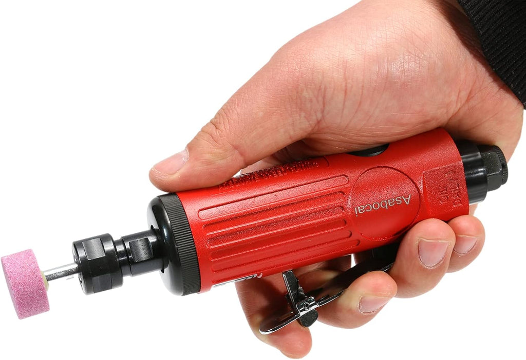 1/4inch Air Powered Die Grinder, Pneumatic Straight Die Grinder with 1/4"(6MM) and 1/8"(3MM) Collets,22000 RPM Rear Exhaust, Compact Size,Polishing Tool