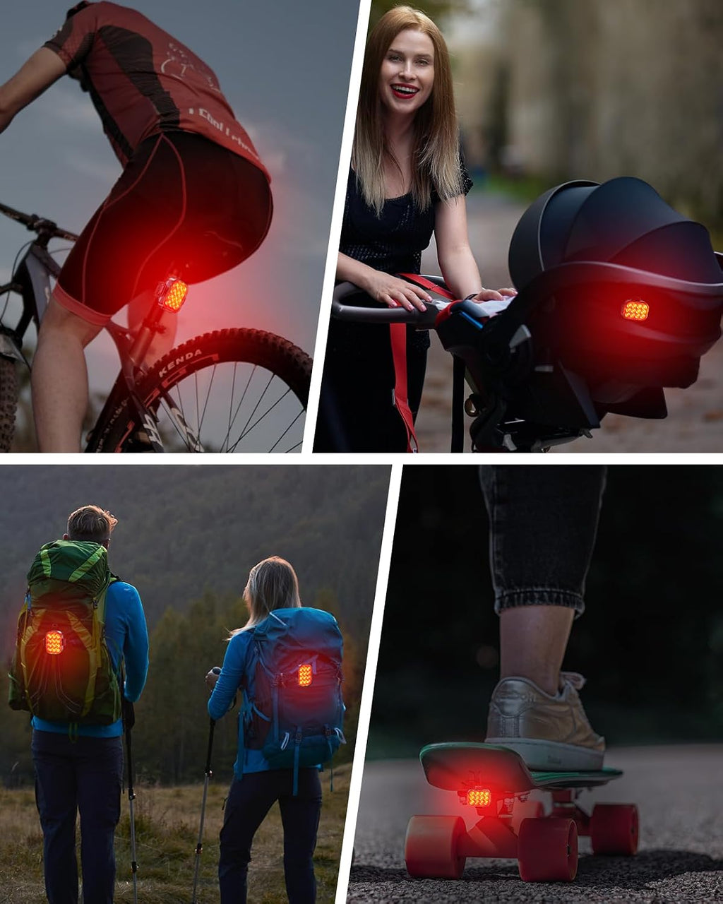 ISEYOU Bike Tail Light [2 Packs], USB Rechargeable Rear Bike Light for Night Riding, 6 Light Modes, IP65 Waterproof & Drop Resistant LED Bicycle Rear Light for Men Women Kids Road Mountain Cycling