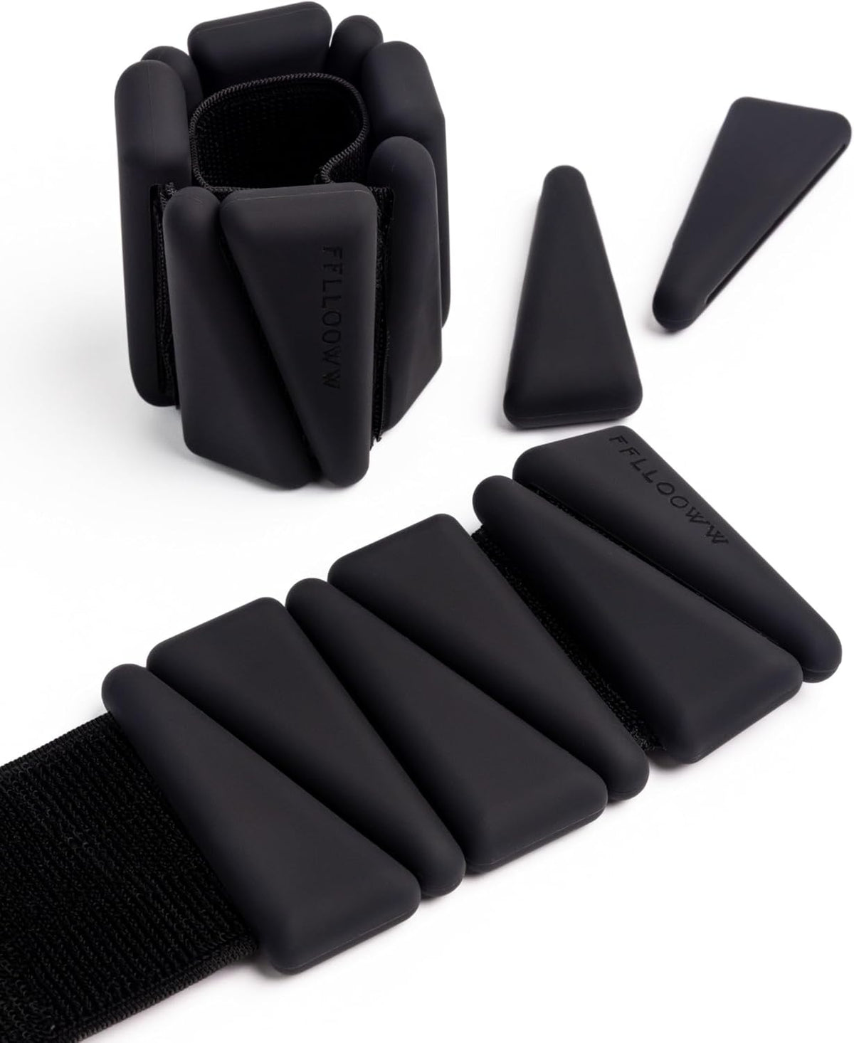 FFLLOOWW Adjustable Ankle & Wrist Weights Set, 2 lbs Each (4 lbs Total), Soft Comfortable Weights for Walking, Pilates, Barre & Home Workouts with Secure Fit for Women & Men