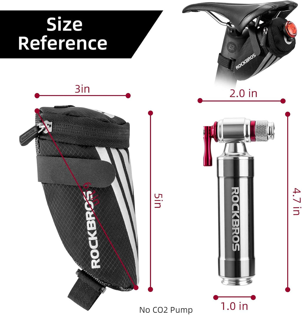 ROCKBROS Small Saddle Bag Bike Seat Bag Under Seat Cycling Storage Pouch