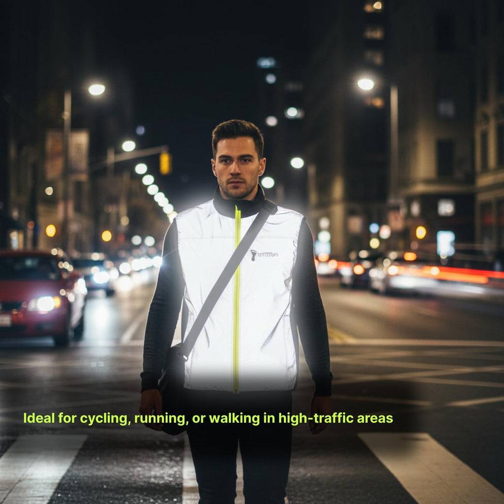 ReflecToes Reflective Bike Vest for Night Visibility – Hi Vis Running & Cycling Gilet – Lightweight, Breathable Outer Layer