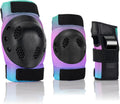 Skateboard Pads for Kids,Elbow Pads and Wrist Guards Protective Gear,Strong Double Straps&Adjustable Easy-Fix Clips for Skateboarding,Rollerblading,Scooters,Bicycle