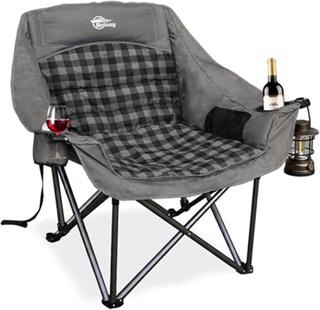 2 Pack Oversized Camping Chairs for Adults Heavy Duty Outdoor Camp Chair