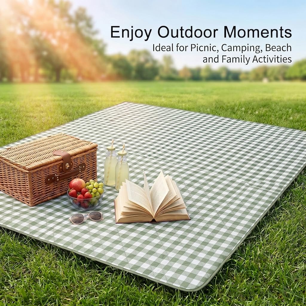 Extra Large Picnic Blanket 80"x 83", Waterproof Sandproof Beach Outdoor Mat