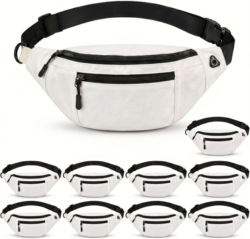 10 Pack Light Green Fanny Packs Bulk for Men and Women, Crossbody Waist Bag