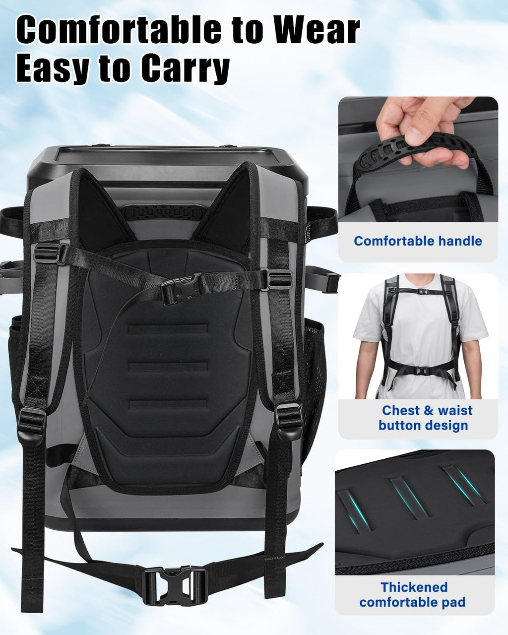 THKFISH Magnetic Backpack Cooler Insulated Leak Proof for Men Camping