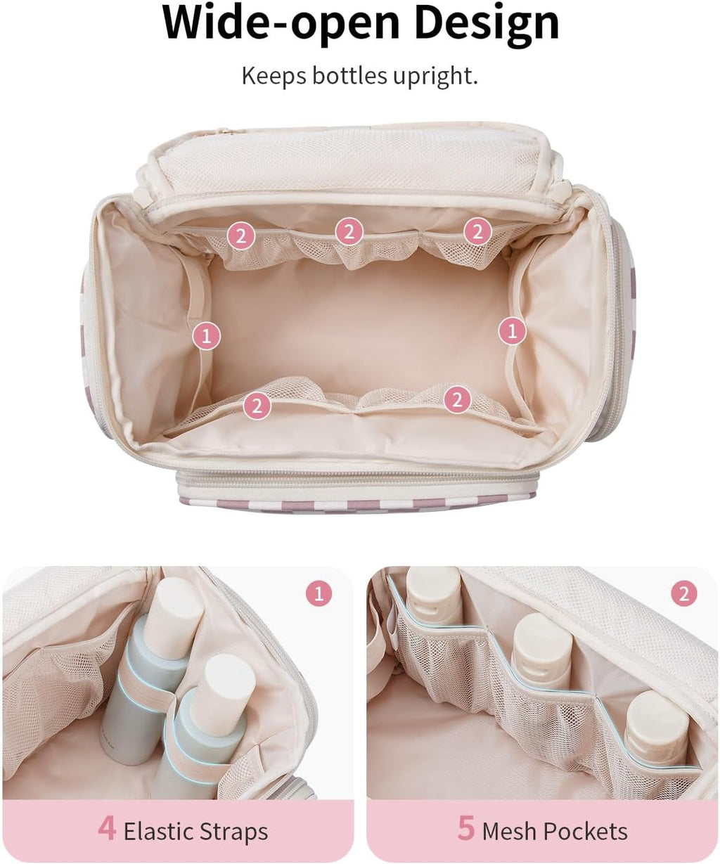 Narwey Hanging Travel Toiletry Bag for Women, Large Makeup Cosmetic Bag