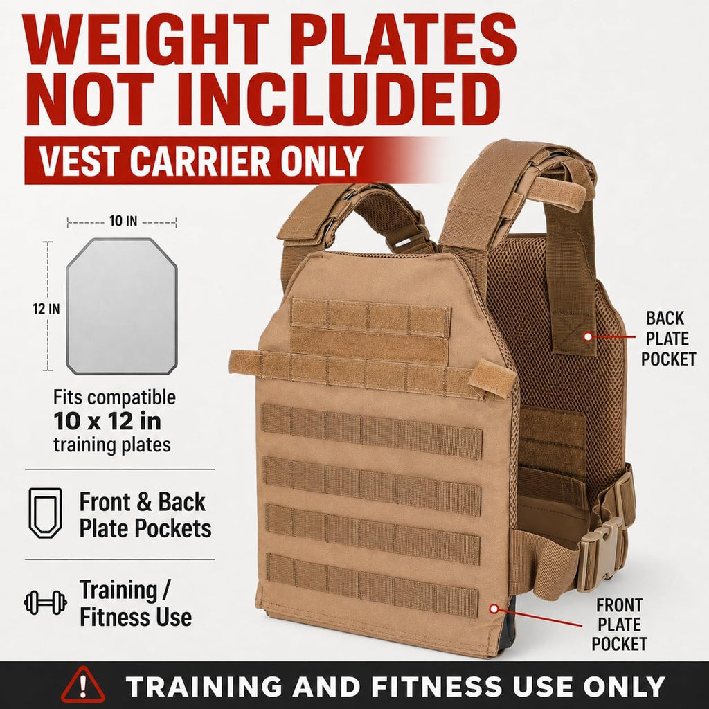 Greencity Weight Vest Adjustable Strength and Endurance Training, Tactical Vest Quick Release with Molle System, Fitness Workouts, Running