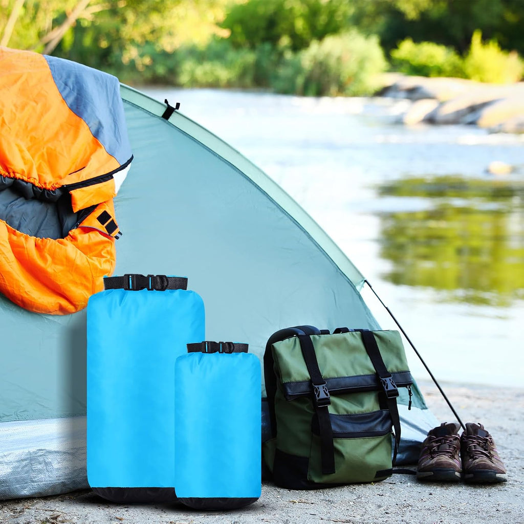 6 Pcs Waterproof Dry Bag Set for Kayaking & Camping,Blue
