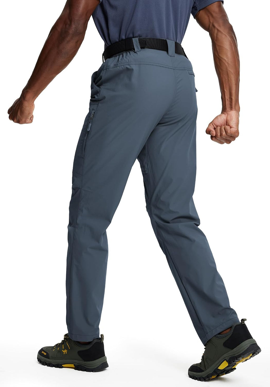 Mens Hiking Pants Lightweight Cargo Work Tactical Nylon Stretch Waterproof Quick Dry Fishing Travel Outdoor 6 Pockets