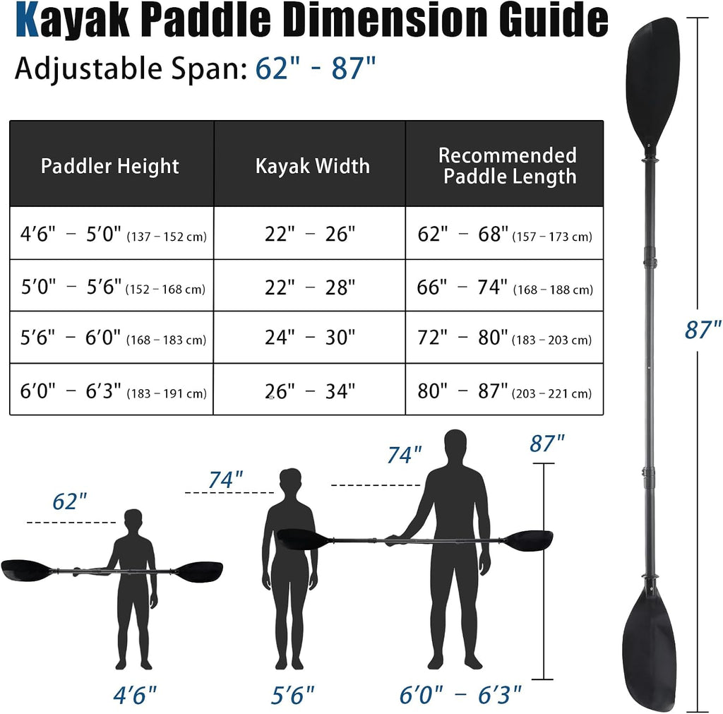 Kayak Paddle for Adults,60 to 90in Paddle Board Paddles Telescopic