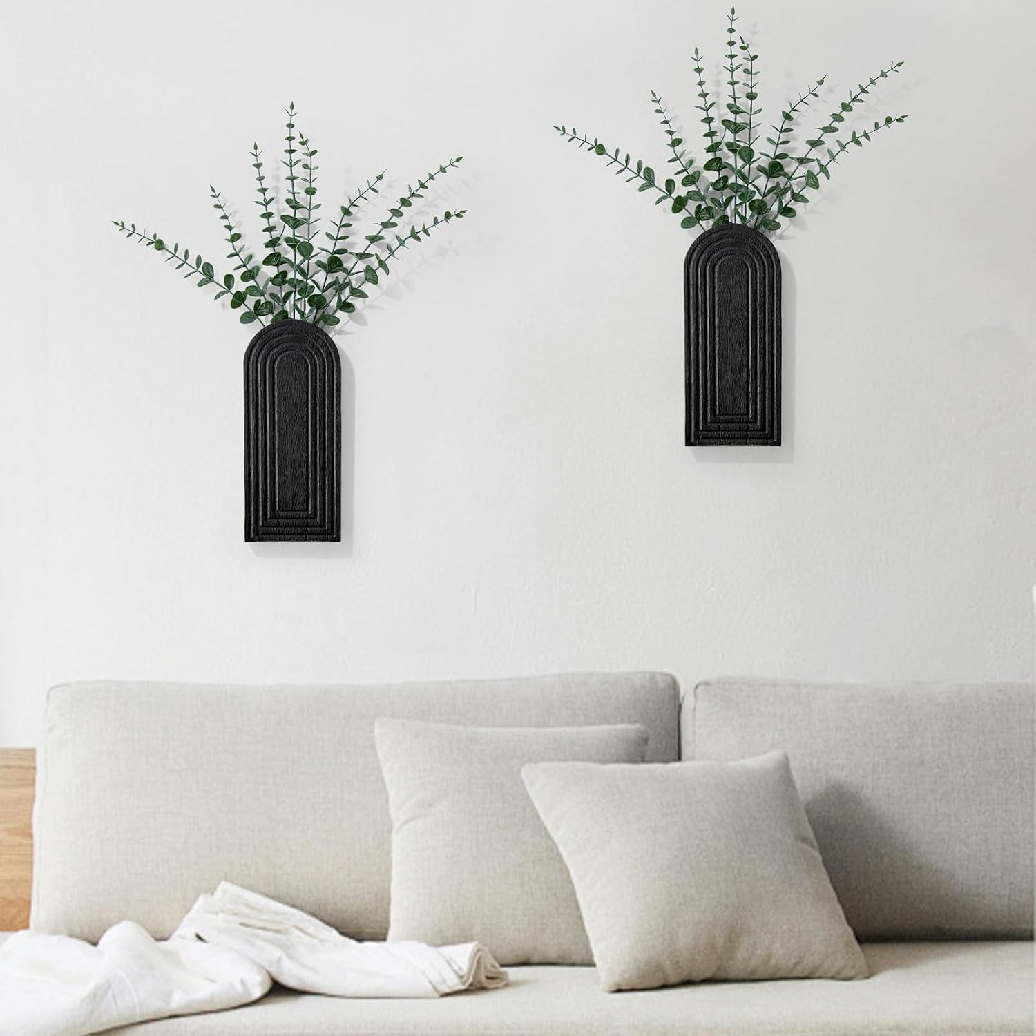 Handmade Wooden Wall Vases Set of 2 for Plants