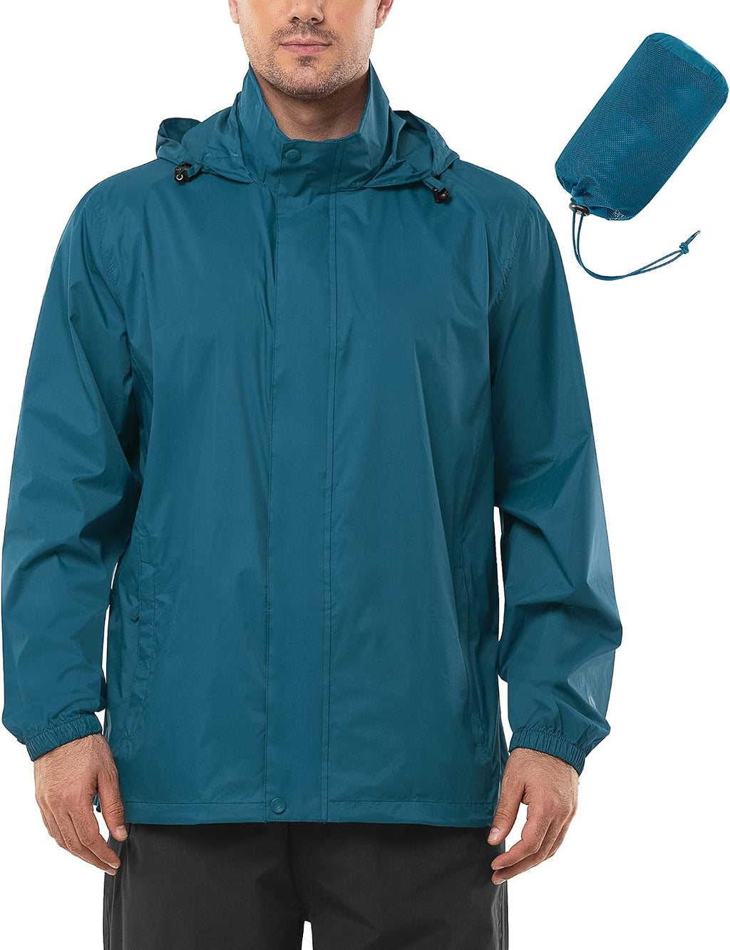 Outdoor Ventures Men's Rain Jacket Waterproof Lightweight Packable Raincoat