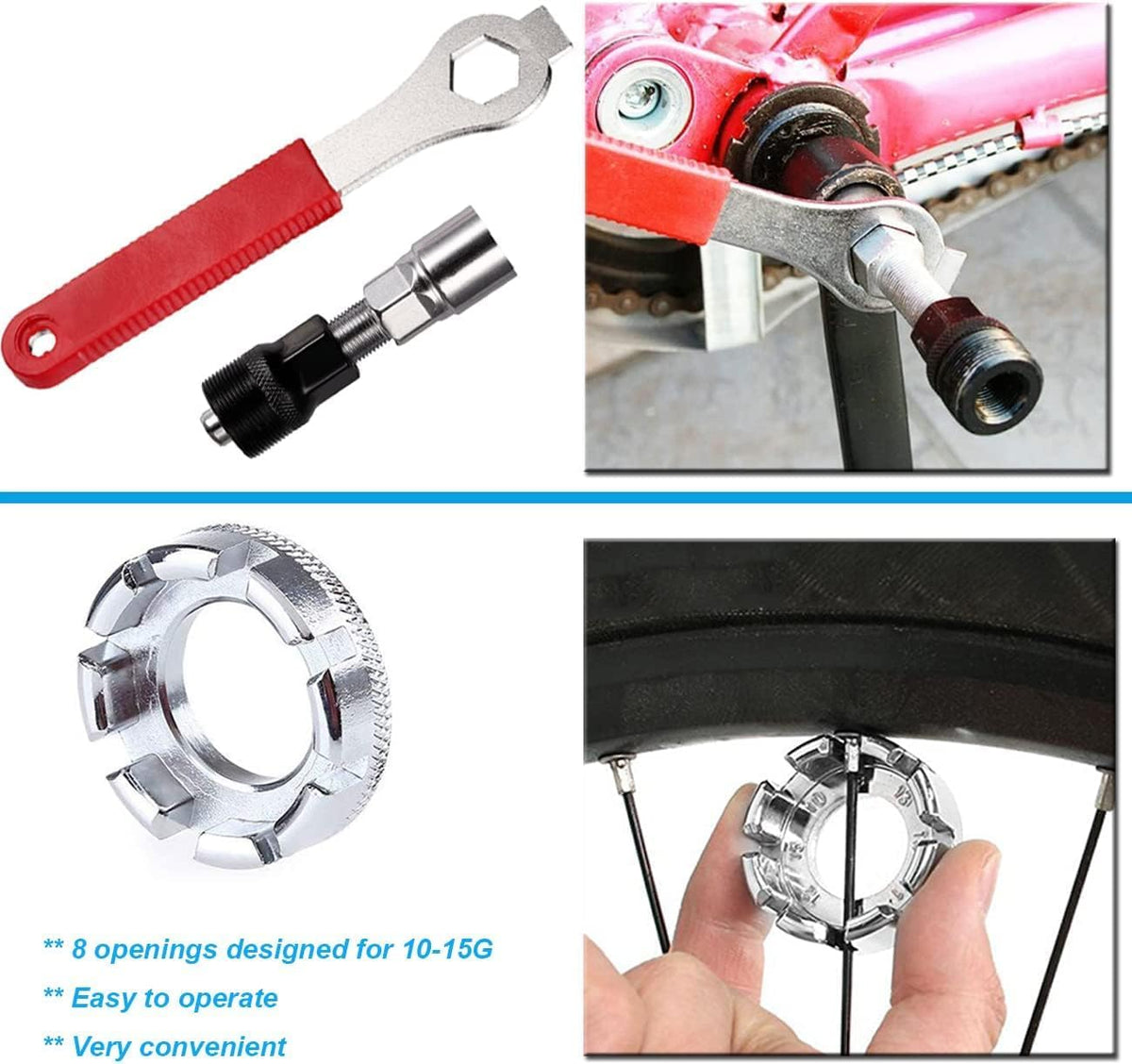 Bike Repair Bag with Tire Pump and Portable Bicycle Kit for Camping Travel
