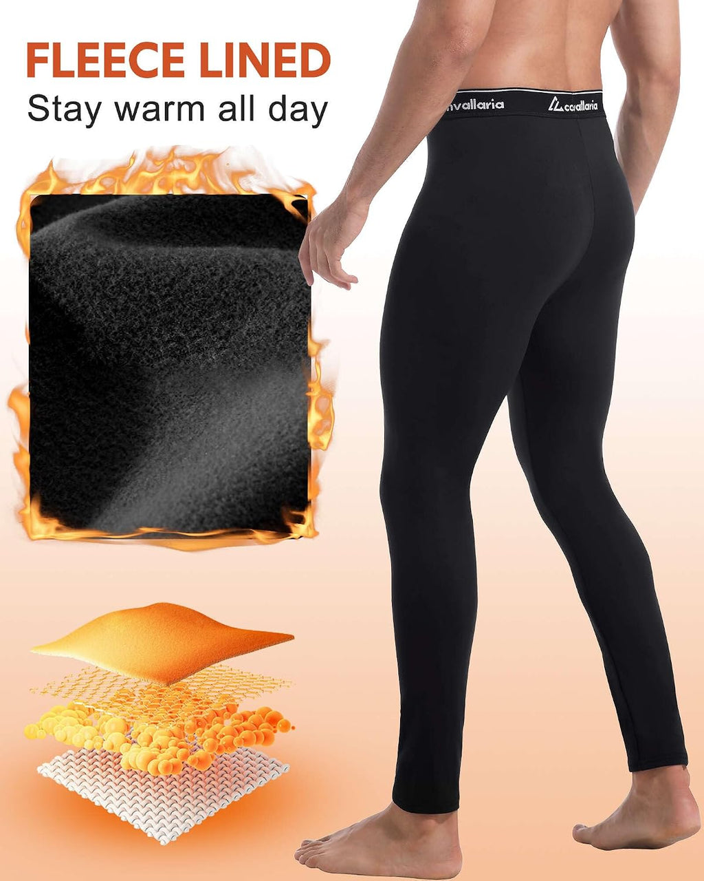 Men's Thermal Pants Long Johns Bottom Athletic Base Layer
