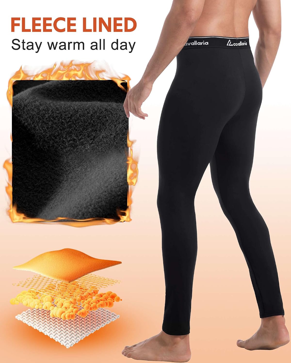 Men's Thermal Pants Long Johns Bottom Athletic Base Layer