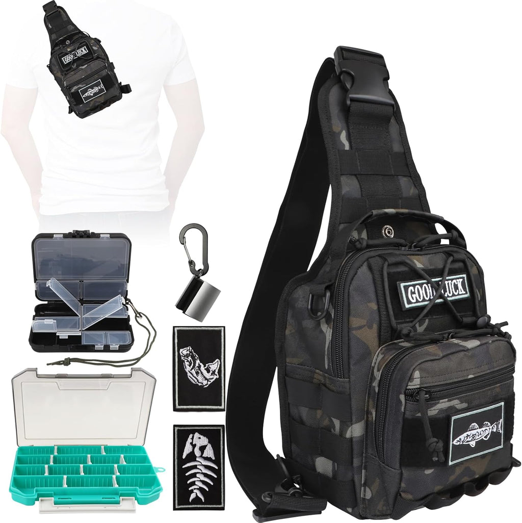 Dovesun Small Fishing Backpack Fly Fishing Sling Pack Backpack Tackle Boxes